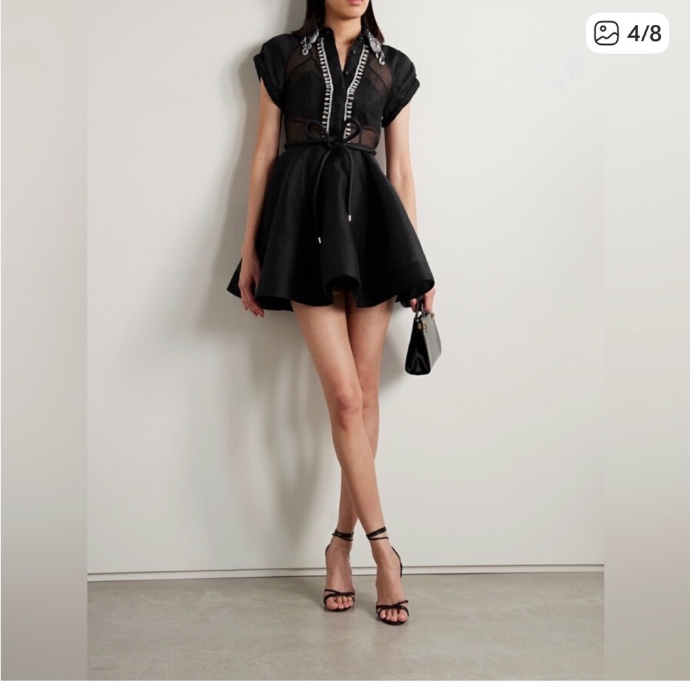 Zimmermann Black Sheer Mini Dress - Picture 3 of 7